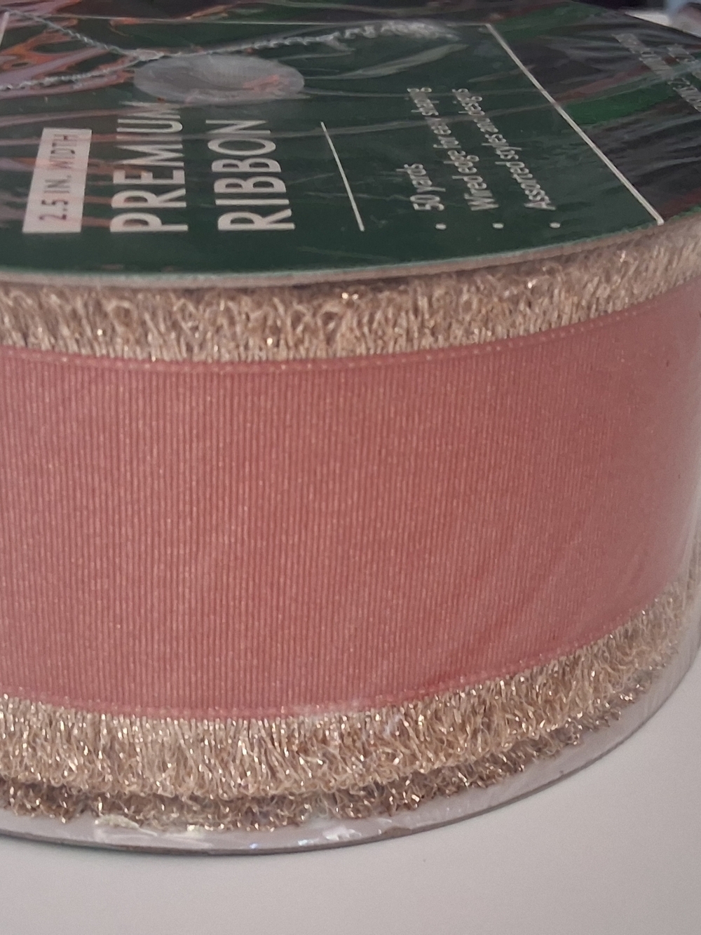 Premium Pink Gold-Trim Ribbon